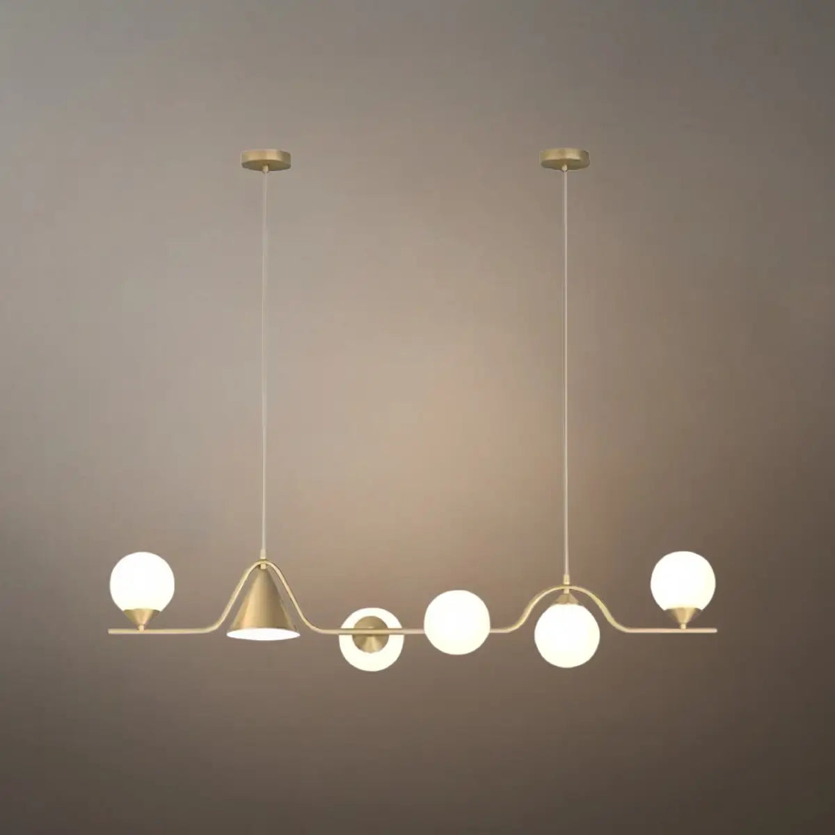 Modern Nordic Pendant Light — Brass & Glass Gold White